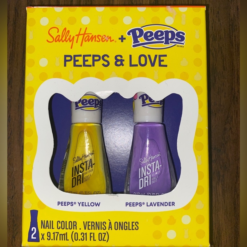 Sally Hansen Insta-Dri Nail Polish/Color Set-Peeps &‎ Love-Yellow & Lavender